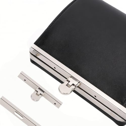 GLOGLOW Metal Purse Frame, 7.1 Inch Silver | Rectangle Kiss Lock Clasp, 6Pcs Wallet Frame, Iron Hardware for Bag Making, DIY Purse Sewing Supplies - color: Silver