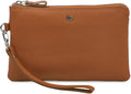 Leather Wristlet Wallet for Women Clutch Handbag Purse with Cell Phone Slot | Genuine Top Grain Leather, 8 Credit Card Slots, Detachable Strap, YKK Zipper, Gifts for Women - color: Cognac Nappa