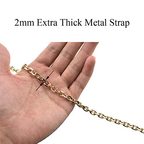 HAHIYO Mini Pochette Purse Chain Strap Thin Wide 6mm for LV Length 23.6 inches Thick 2mm Shiny Gold for Shoulder Cross Body Sling Handbag Wallet Clutch Comfortable Flat Metal Strap 1 Pack - size: Gold 23.6 Inches Length