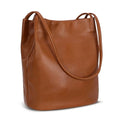 Iswee Soft Leather Tote Bucket Bag Hobo Shoulder Purse and Handbags Women | Large Size Roomy Pocketbooks Ladies Bag Everyday Bag Casual Work Travel Designer Hand Bag - color: Brown-lichee