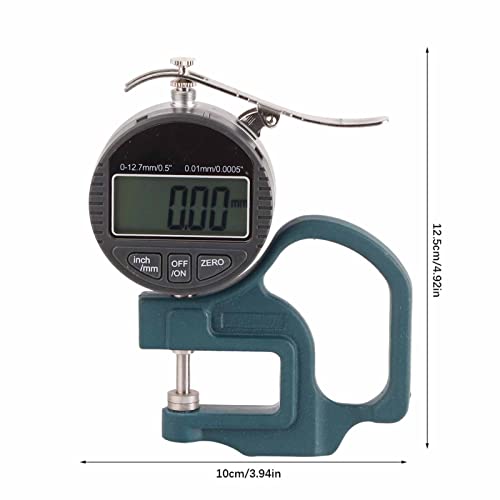 Thickness Gauge Digital Micrometer Digital Display Paper Leather Cloth Thickness Gauge Measuring Tool Range 0‑12.7mm 0.01mm