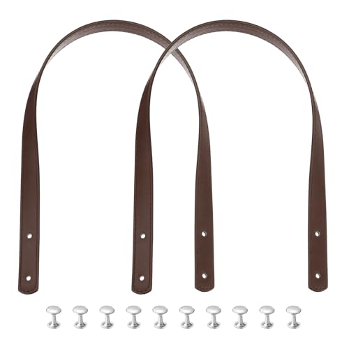 MECCANIXITY 2pcs 24 Inch (60cm) PU Leather Purse Handle, Sew On Shoulder Purse Straps Handbag Belt Band Bag Handle Bag Strap Replacement for Wallet Tote Making, Light Coffee - color: Light Coffee, size: 24 Inch