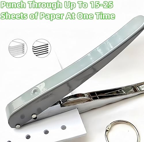 Single Hole Punch, Heavy Duty Hole Puncher Handheld Paper Punch Small Hole Puncher One Hole Punch for Crafts Cards Paper Tags Scrapbook - 1/4 inch (6mm) - size: 1/4 inch (6 mm)