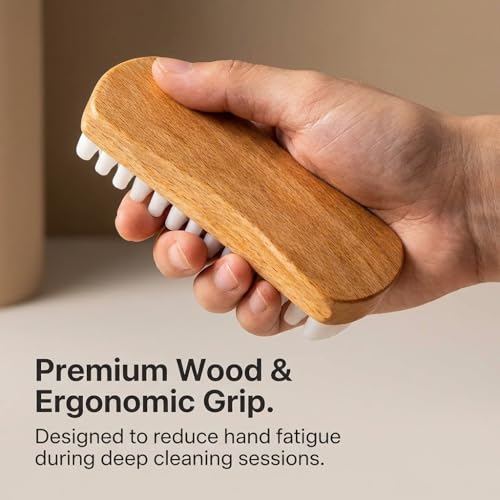 3Pcs Professional Suede Shoe Cleaner Kit, Wooden Suede Brush & Stain Eraser Set with Crepe Cleaning Pad, Nubuck Leather Care Tool for Winter Boots, Sneakers, Bags and Furniture
