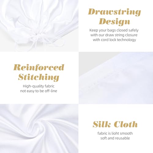 12 Pack Dust Bags for Handbags Travel Storage Pouch Silk Cloth Bag - color: A-White, size: 19.6x15.7in