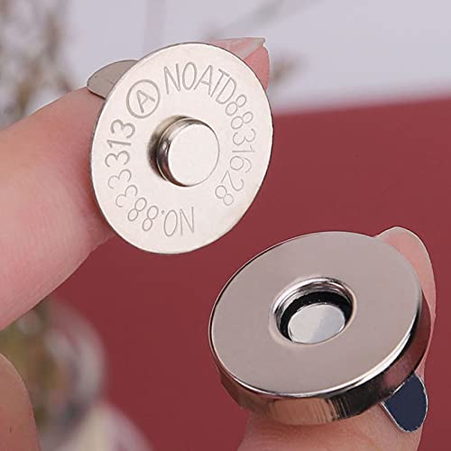 20 Set Magnetic Snaps, Purse Magnetic Button Replacement Kit-Silver 18MM | Magnetic Bag Fastener Clasp for Sewing, DIY Craft, Purses, Bags, Clothes, Leather - color: Silver 18MM
