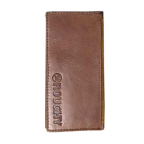 HOOEY Leather Men’s Western Rodeo Wallet (Roughout - Brown) - color: Roughout - Brown