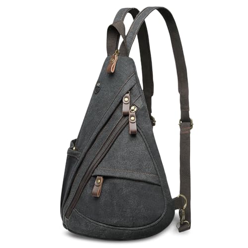 Crossbody Bag for Women Men - Small Sling Backpack 3-in-1,Black - color: Black