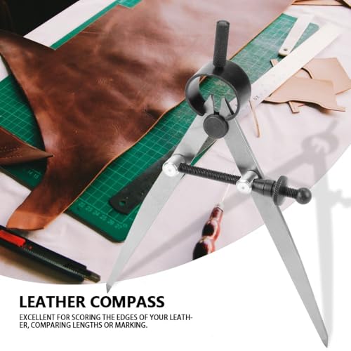 Anu Limen 100mm Adjustable Rotating Leather Compass Wing Divider, Leathercraft Edge Creaser Drawing Tool for DIY Woodworking Craft