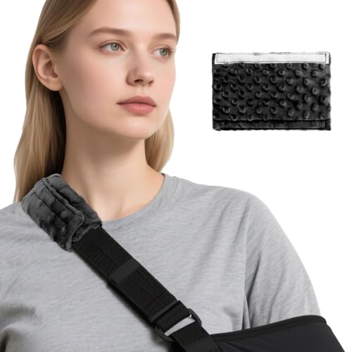 1 PCS Cushioned Arm Sling Padding for Neck,Slim Sling Pad Neck Shoulder Strap Cushion for Wrist Hand Injury Support Strap Padded Women Men (Black) - color: Black