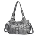 Angel Kiss Hobo Bags for Women Vegan Leather Shoulder Purses and Handbags Ladies Roomy Tote Bags Purse with Crossbody Strap - color: Silver Grey
