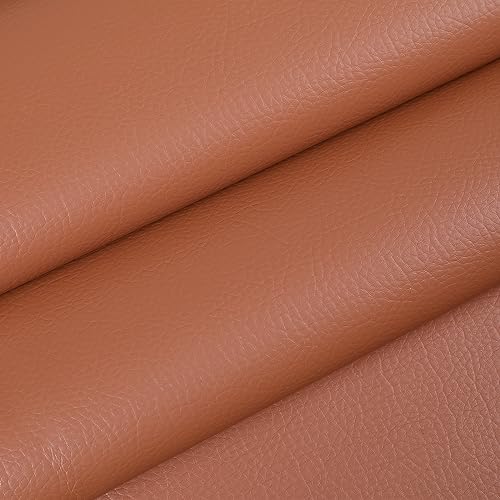 Marine Vinyl Upholstery Faux Leather Fabric, 1 Yard Brown | Marine Grade Faux Leather Vinyl by the Yard, Waterproof, Soft & Durable, for Boat, Furniture Upholstery, DIY Sewing Crafts - color: Brown, size: 1 Yard 55" x 36" (Pre-cut)