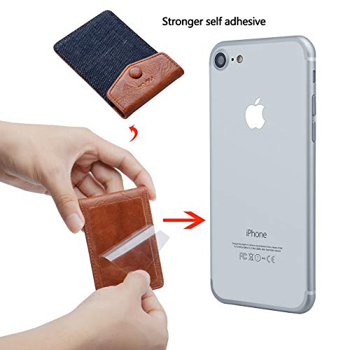 Ultra-Slim Self Adhesive Credit Card Leather Wallet - color: Dark Blue