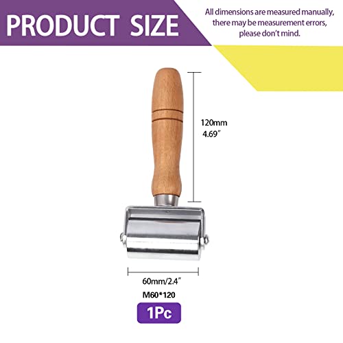 Swpeet 1Pcs 60mm Heavy Duty Leather Press Seam Roller Assortment Kit, Leather Press Laminating Roller Edge Roller Leather Edge Creaser and Smoother Platen Tool for Leather - size: 60mm