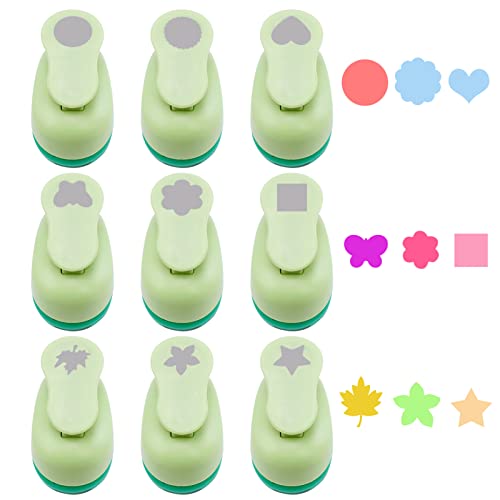 Craft Hole Punch 9 Pcs 5/8 Inch Paper Punches for Crafting Hole Punch Shape | Hole Puncher for Crafts, Different Shape Crafting Designs for Crafting & DIY Projects - style: 9 Different pattern 5/8 Inch Set 3