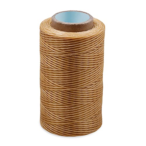 284Yards Leather Sewing Waxed Thread, 0.8mm Waxed Thread for Bookbinding - color: Natural Color
