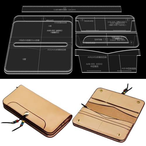 RIVEENY Leather Templates for Passport Holder Women/Men,Acrylic Leather Patterns Templates for Snap Passports Cover Passport Wallet Holders (AAB-305)