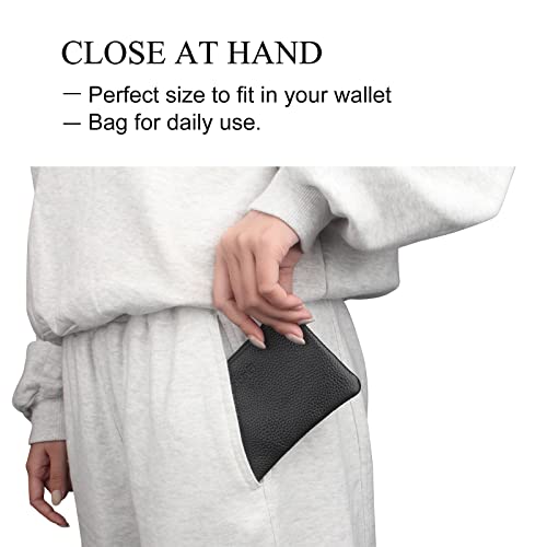 FIREDOG Tobacco Pouch, Small Leather Pouch Rolling Cigarettes Storage Bag Case for Men(Black) - color: Black-Leather