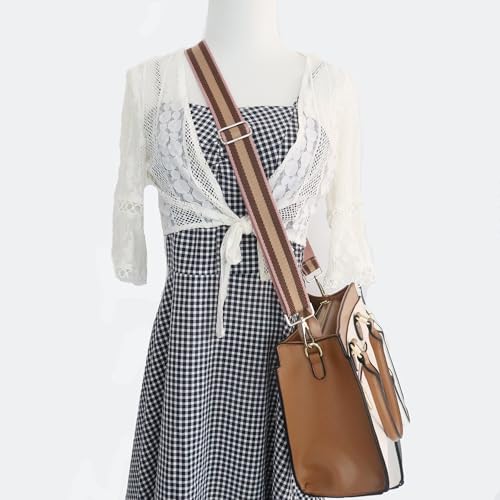 Bag Straps 1.5" Wide Purse Strap Adjustable Replacement Long Crossbody for Thick Shoulder Bags Canvas Handbags - color: Silver Hardware-1001