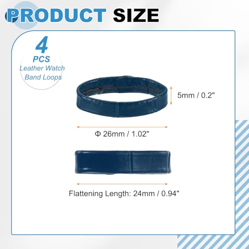 HARFINGTON Leather Watch Band Loops Replacement Watch Strap Holder Retainer Wristwatch Strap Fastener Rings for Wristband - color: Blue, size: 24mm