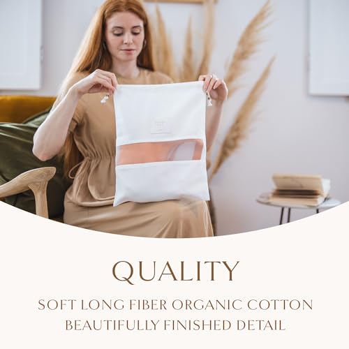 Hayden Hill Luxury Organice Cotton Dust Bags For Handbags - 6 Pack (Small-Med) - Handbag, Purse and Shoe Storage - Certified Carbon Neutral