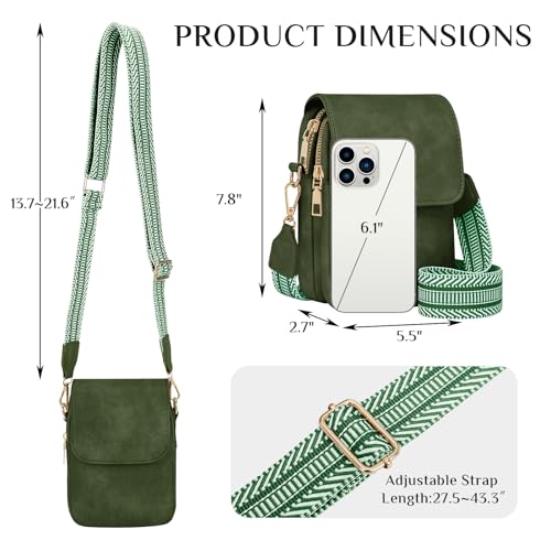 Fashion Small Crossbody Bags for Women Trendy Designer Cell Phone Purses - color: Darkgreen