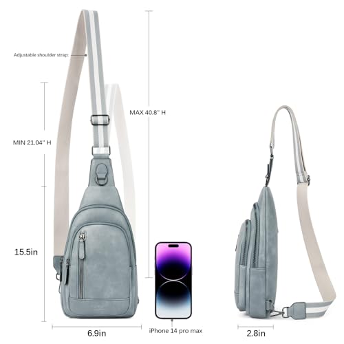 CLUCI Crossbody Bags for Women Men,Leather Sling Bag Cross Body Backpack for Woman Gifts for Women Birthday Unique - color: 0-7 Denim Blue
