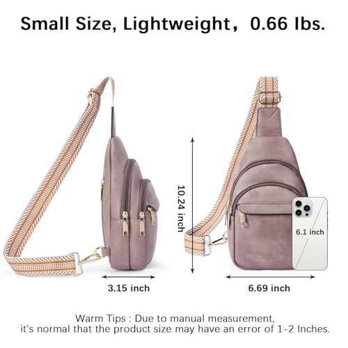 BOSTANTEN Sling Bag for Women Leather Crossbody Bags Fanny Pack Chest Bag for Travel - color: A-purple