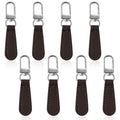 Deoward Zipper Pull Replacement PU Leather Handle Zipper Repair Tab (8 PCS) | Detachable, for Luggage, Backpacks, Suitcases, Jackets, Purses, Handbags - style: Leather Handle Zipper Pulls (Coffee Brown)