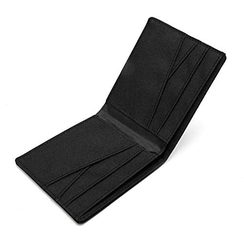 Lanyani Minimalist Fabric Wallet Bifold RFID Blocking - color: Black