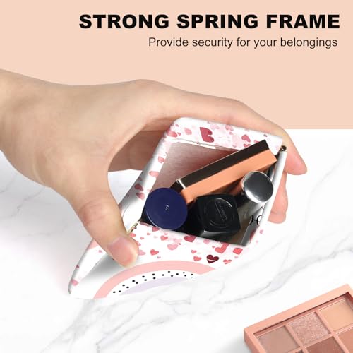 2Pcs PU Leather Small Squeeze Coin Purse Pouch Mini coin Bag Unique And Cute Wallet Cosmetic Bags Change Bag For Women Girls Men （Heart and Rainbow1 - color: Heart and Rainbow1