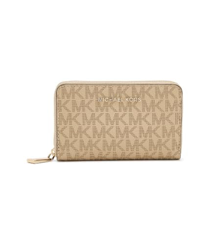 Michael Kors, Womens, Jet Set Small Zip Around Card Case, Khaki, One Size - color: Khaki