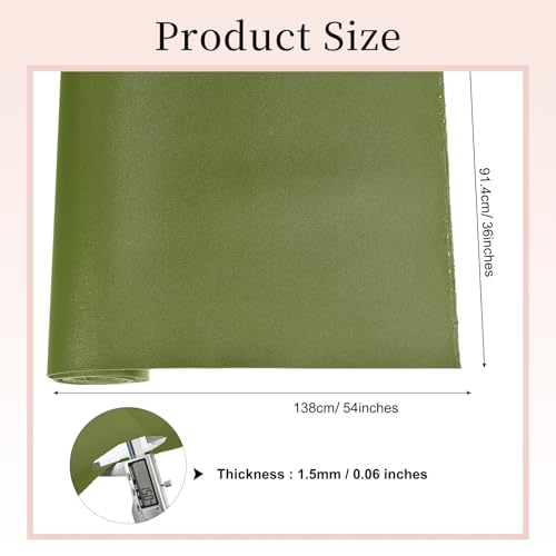 uxcell Marine Vinyl Fabric, 54 Inch 1 Yard Upholstery Faux Leather Soft Waterproof Sheets Fabric for Crafts DIY Sewings Sofa Wallets Handbag Car, Green - color: Green