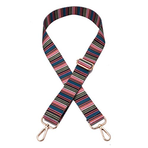 ZOOEASS Wide Shoulder Strap Adjustable Replacement Belt Crossbody Canvas Bag Handbag - color: Color Bar, size: EXTRA LONG:66.9"(170cm)Wide:1.4"(3.5cm)