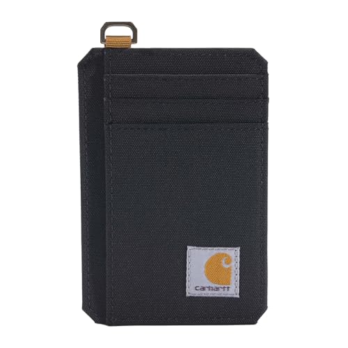 Carhartt Nylon Duck Front Pocket Wallet Black | Mens 700D, Wallets, RFID-Blocking with Trifold and, Options, Front Pocket - color: Black (Front Pocket)