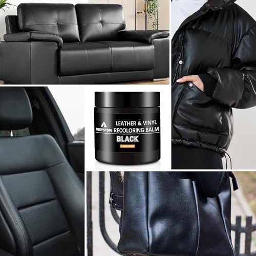 Leather Recoloring Balm, Color Restorer Conditioner, Leather Dye for Furniture, Couch Paint and Repair, Scratch Remover, Leather Color for Couches, Leather Repair Kits - color: Black