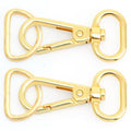 CRAFTMEMORE 10 Sets Gold Finish Snap Hook Lobster Clasp Swivel Push Gate Fashion Clip with D Ring Craft FSD1 (1 Inch) - color: Gold, size: 1 inch