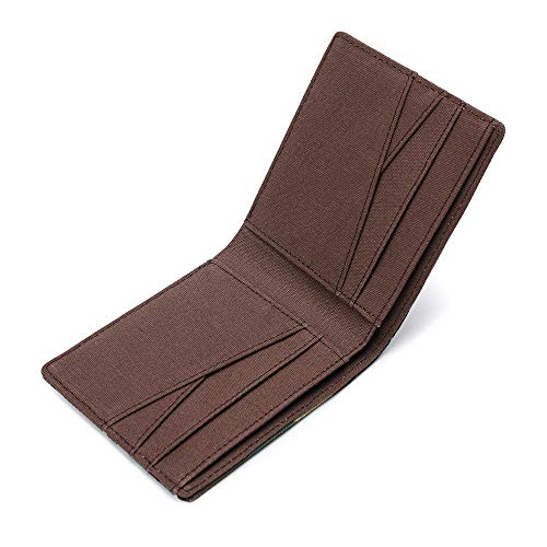 Lanyani Minimalist Fabric Wallet Bifold RFID Blocking - color: Woodland Camo