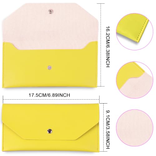 BLMHTWO Cash Wallets for Women - Reusable Leather Cash Envelope Wallet for Budgeting, Billing (Yellow) - color: Yellow
