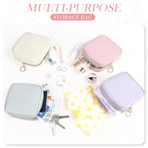 4.9" Small Makeup Bag for Purse, PU Leather Mini Cosmetic Bag with Ring Buckle, Portable Small Makeup Travel Toiletry Pouches for Women, Birthday/Wedding/Christmas Gifts (Black) - color: Black-4.9 inch
