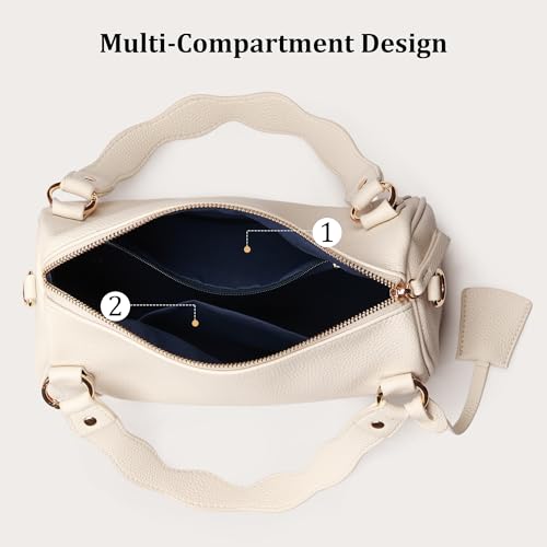 Elegant Lace Trim Bucket Bag for Women - color: Milky White