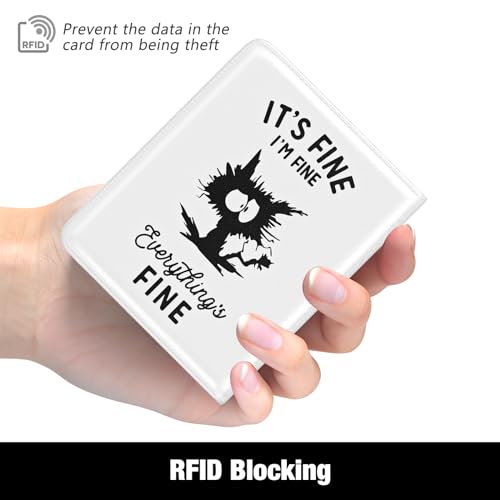 Rouidr Womens Wallet, RFID Small Slim Wallet for Women, Cute Bifold Leather Pocket Credit Card Holder Ladies Mini Purse with Zipper Coin Pocket & ID Window, Fine Cat - color: Fine Cat
