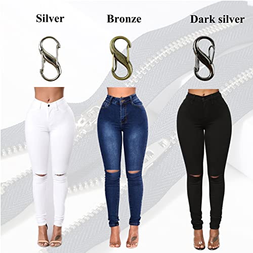FYOURH Zipper Lock - Upper Clasp for Jeans - Keeps Pants Zipper Up - Mix Colors - style: Mixed