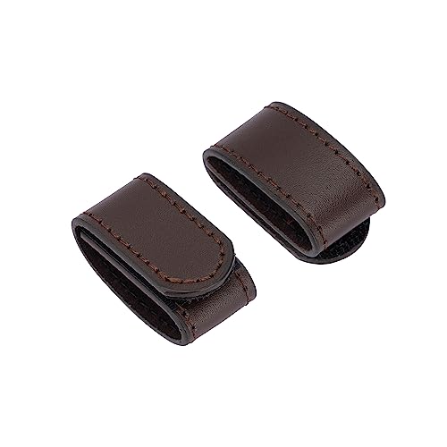 TACNEX Genuine Leather Belt Keeper 1 3/8" - 1 1/2" Wide Men's Belt Loop Stays Dress Belt End Holder Retainer Tool Belt Band - color: Brown, size: 2 pcs
