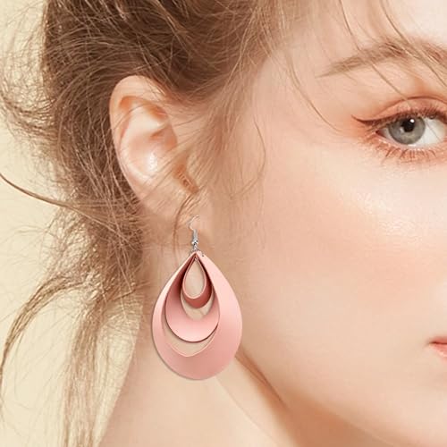 SUPERDANT Three-Tiered Teardrop Shape Leather Die Water Drop Earrings Wooden Die Cutter Leathers Cutting Dies DIY Art Crafts Leathers Dies Cutter for Men Women Leather Making for Handmade Lover Gifts - style: Three-Tier Teardrop Earrings