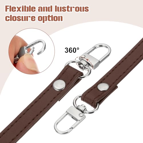 PATIKIL Leather Purse Handle Strap, 2 Pcs 17 Inch Leather Purse Strap Replacement DIY Women Clutch Bag Handbag Top Handle Strap Repair Accessories, Dark Brown - color: Dark Brown, size: 17 Inch