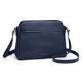 befen Anti-theft Crossbody Bag for Women Genuine Leather, Small Cross Body Shoulder Handbags with RFID Card Slots - color: Navy Blue