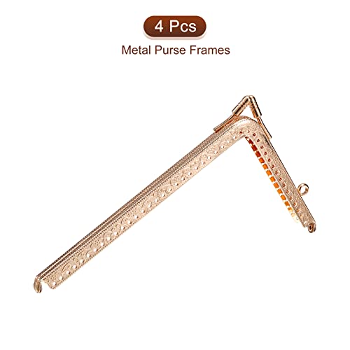 uxcell Metal Purse Frames, 5.7" 4Pcs Kiss Lock Clasp Frame for Coin Bags DIY, Gold - color: Gold, size: 5.7"