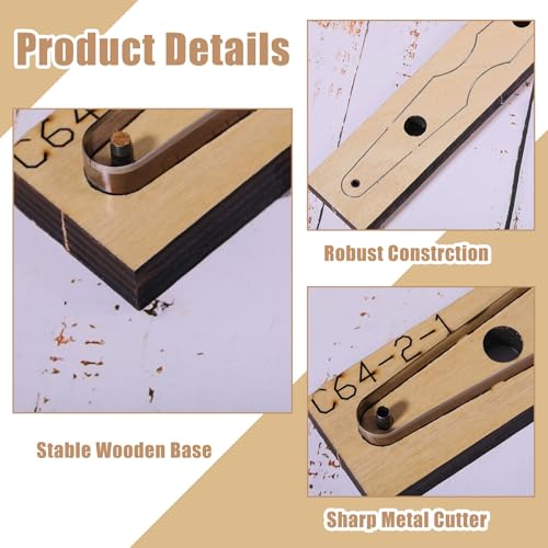 GLOBLELAND 2Pcs Leather Cutting Die Set Wood Dies for Keychain Leather Pendants Metal Cutting Template Die Cutter with Smooth Wooden Base for DIY Crafts - style: Keychain