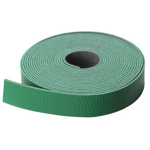 picheng Faux Leather Strap 1 Inches Wide Lychee Texture Leather Straps for Crafts, 200 Inches Long Faux Leather Strips - color: Green